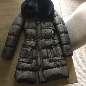 Burberry down coat with fur collar